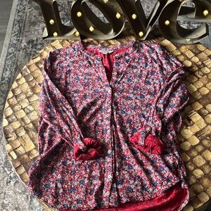 Lucky Brand Red Floral Blouse